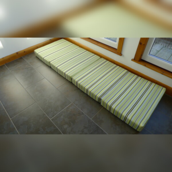 4Folding Foldaway Mattress 19x25x4 inches Lemon/Green Mix Stripe - Image 2