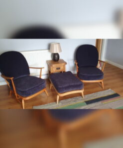 Ercol 203 Seat & Back cushions in Ross Fabric Pimlico Crush Navy
