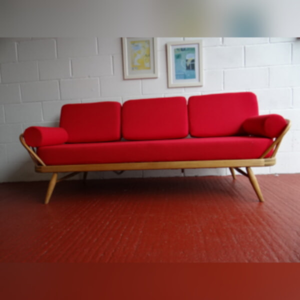 Ercol 355 Studio Couch Red Stitch Complete set of Cushions and Covers