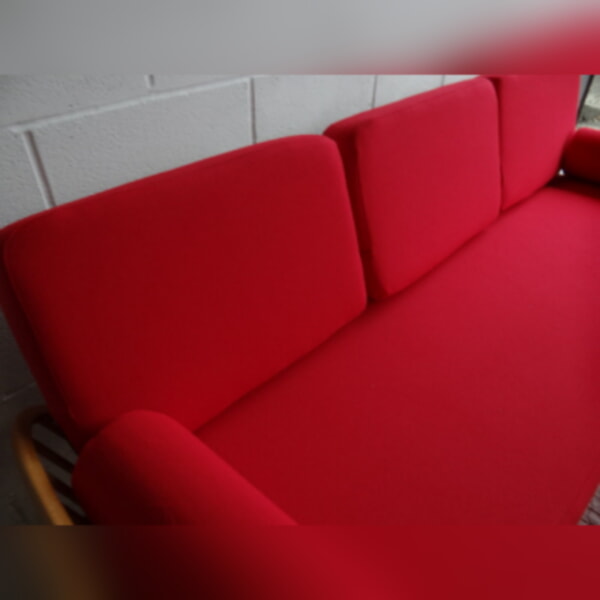 Ercol 355 Studio Couch Red Stitch Complete set of Cushions and Covers - Image 3