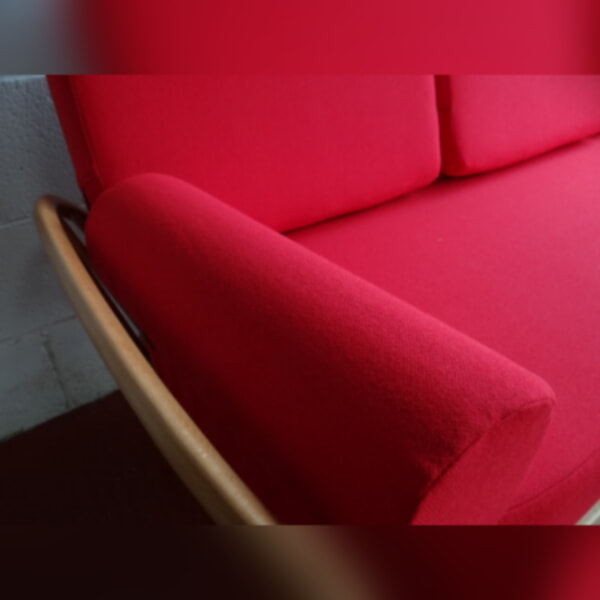 Ercol 355 Studio Couch Red Stitch Complete set of Cushions and Covers - Image 4