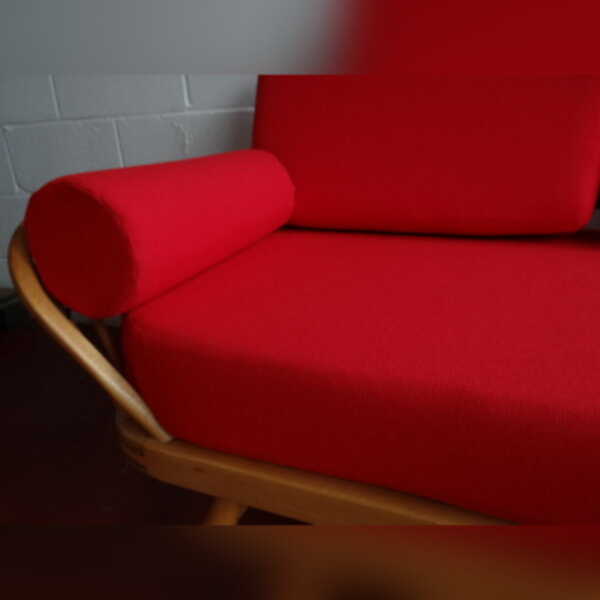 Ercol 355 Studio Couch Red Stitch Complete set of Cushions and Covers - Image 9