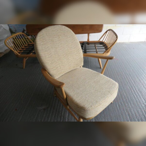 Ercol 203 Chair in Ross Fabrics, Camden Ripple Wheat SR15562
