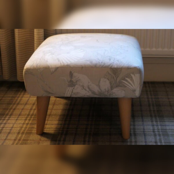 latest re-upholstered footstool