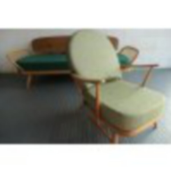 Ercol 203 in this beautiful Ross Fabrics Herringbone Nettle
