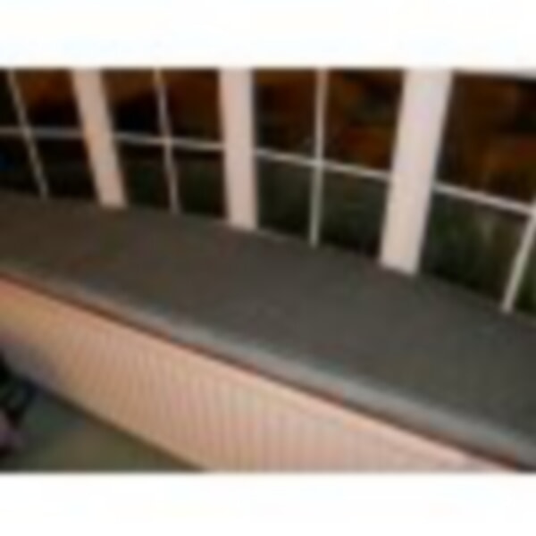 The window cushion is shaped and almost 3 metres long.
