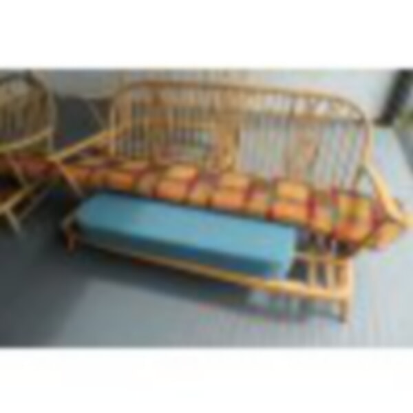 Window seat, customer own fabric + Ercol dining seats