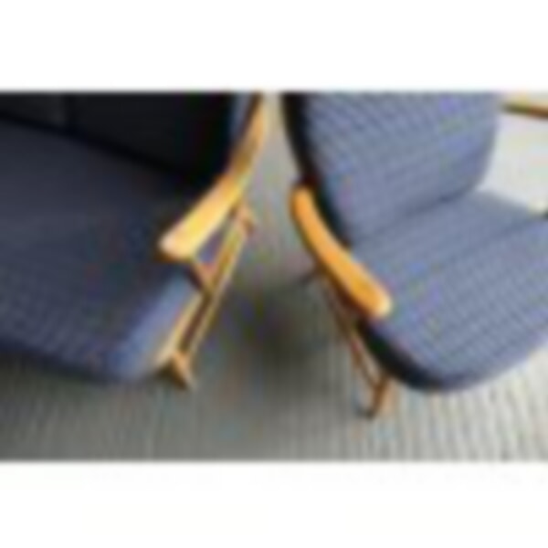 Ercol 203 in this beautiful Blue Grey Bold Stripe
