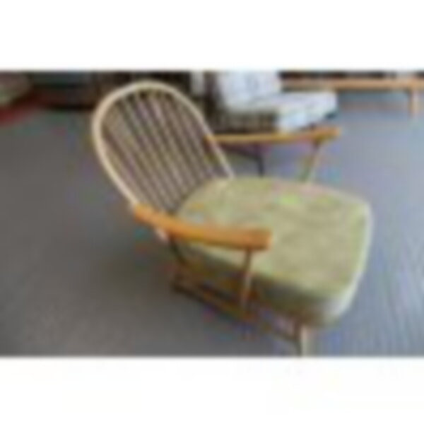 Ercol 203 Chair in Amore Matt Velvet Celery from Loome Fabrics