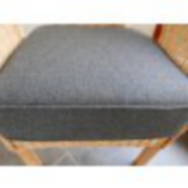 New Charcoal Herringbone Fabric on cane chair