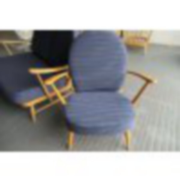 Ercol 203 in this beautiful Blue Grey Bold Stripe