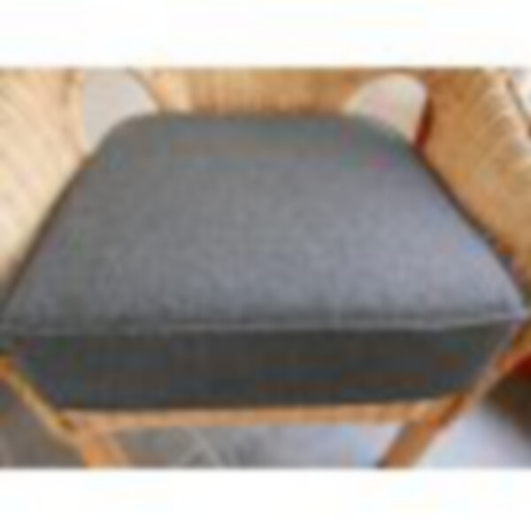New Charcoal Herringbone Fabric on cane chair