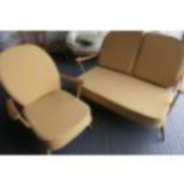Ercol 203 2 seater and chair in Cristina Marrone Butterscotch