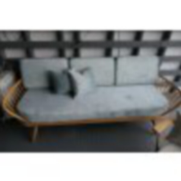 Ercol Daybed in Herlequin Momentum Ascent Smoke Blue & Coffee