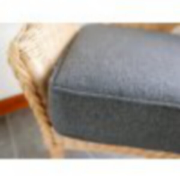 New Charcoal Herringbone Fabric on cane chair