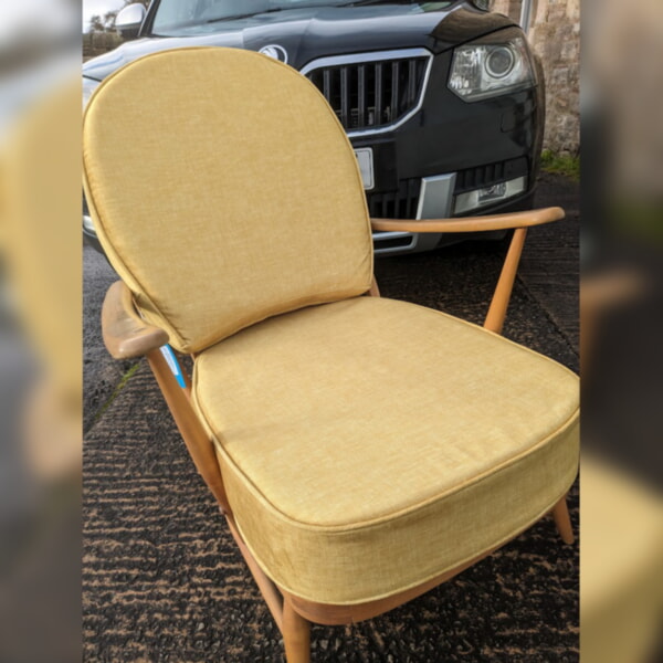 Ercol 203 Ross Raffles Mustard with piping