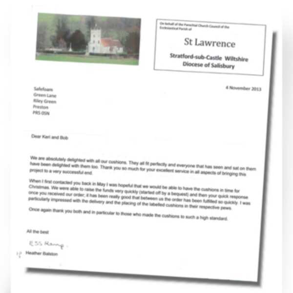 Letter from St Lawrence Church